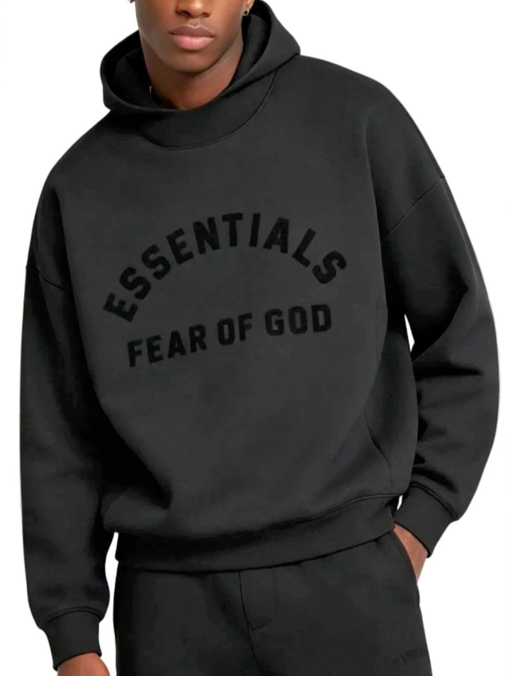 Fear of God Essentials Arch Logo Hoodie Jet Black Small